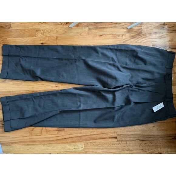 Brooks Brothers Trouser Pant Texture Gray 33x33 100% Wool Pleated Cuffed Vintage - Picture 3 of 5